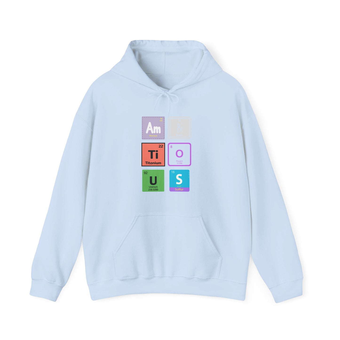 Atomic Elements spelling out Ambitious- Unisex Hoodie | Chemistry Lovers Gift | Cute Science Sweatshirt | Science Teacher Apparel- Tech Vibe