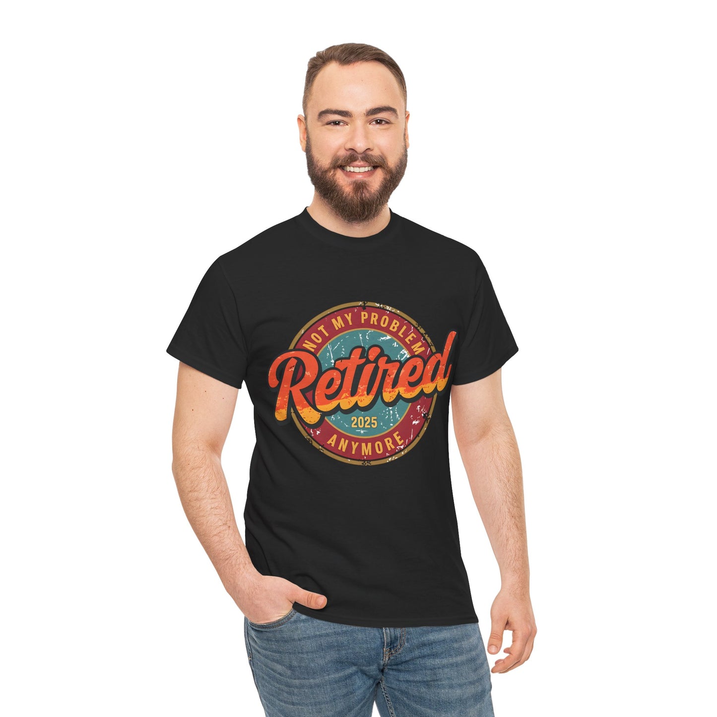 Copy of Retired Not My Problem Tee, Fun Retirement Gift, Unisex Heavy Cotton Tee, Vintage Style Shirt, Casual Everyday Wear, Retirement Celebration