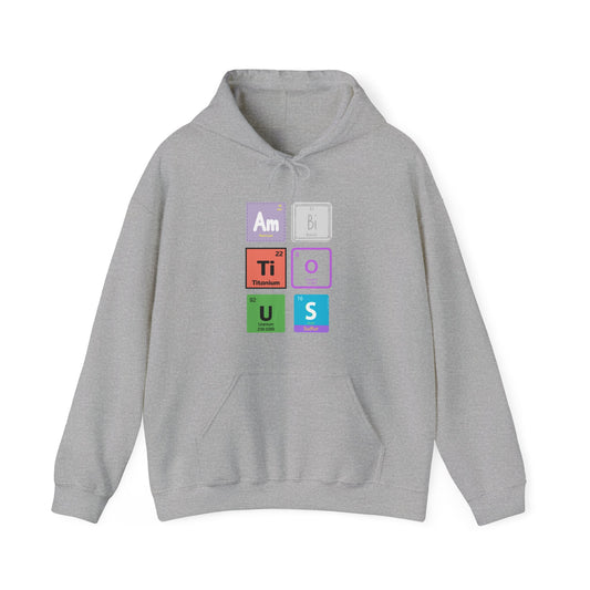 Atomic Elements spelling out Ambitious- Unisex Hoodie | Chemistry Lovers Gift | Cute Science Sweatshirt | Science Teacher Apparel- Tech Vibe