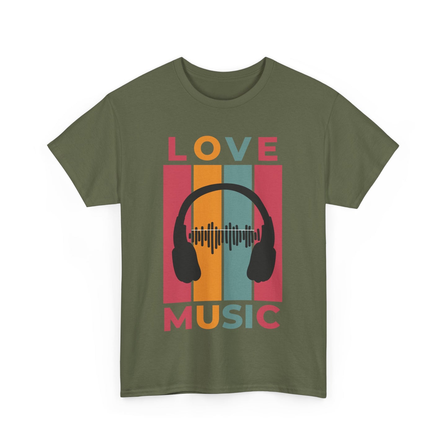 Love Music Unisex Heavy Cotton Tee | Perfect Gift for Music Lovers, Casual Wear, Concert Attire, Unique T-Shirt, Summer Fashion