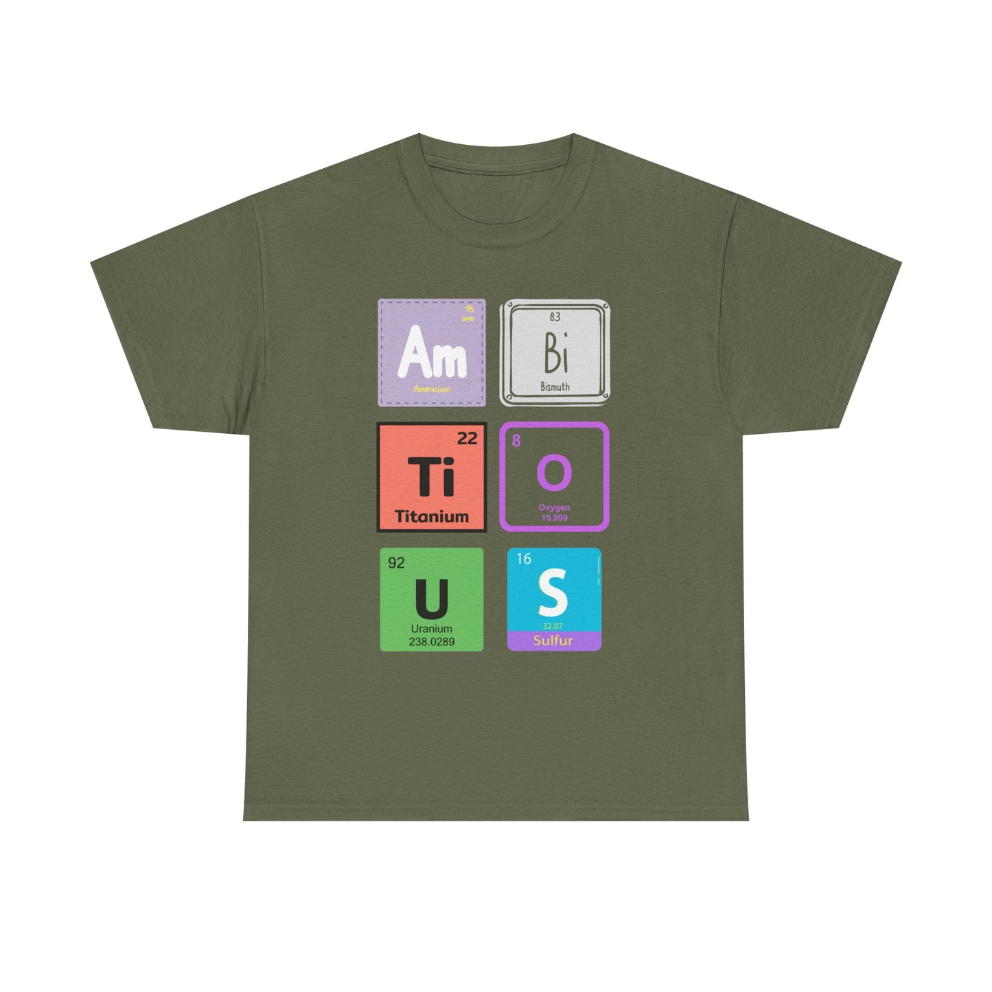 Chemistry Elements Tee spells out Ambitious- Funny Science Graphic T-Shirt, Gift for STEM Lovers, Classroom Apparel, Science Lovers Gift,