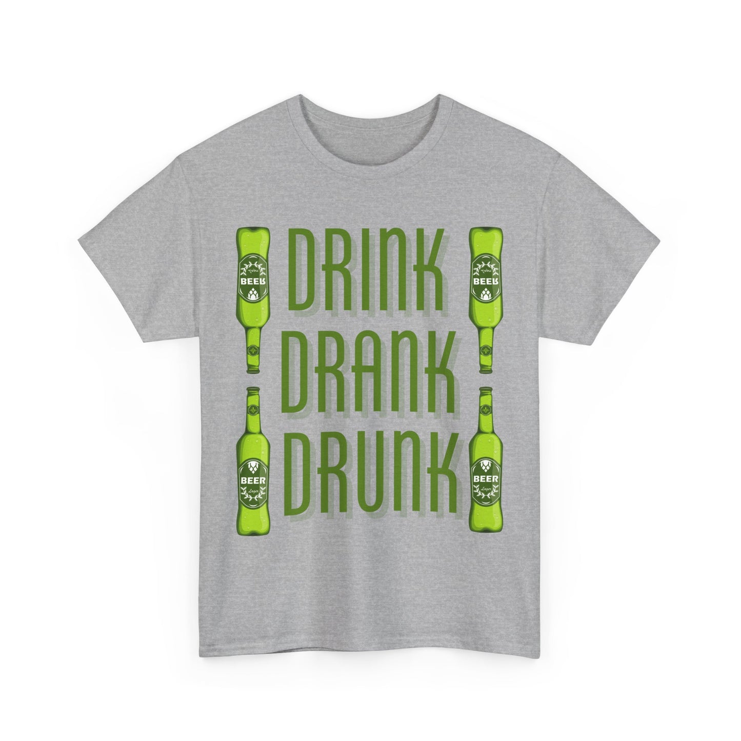 Funny Drink Drank Drunk Unisex Heavy Cotton Tee, Perfect for Parties, Humor Gift, Bartender Shirt, Beer Lover's Apparel, Casual Wear