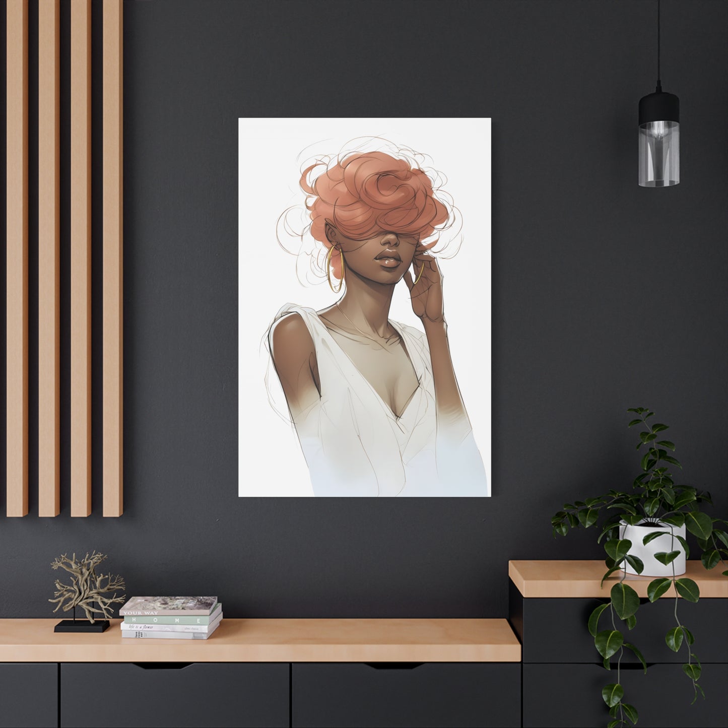 Elegant Matte Canvas Art Print, Chic Wall Decor, Modern Home Artwork, Perfect for Living Room or Bedroom, Gift Idea for Fashion Lovers