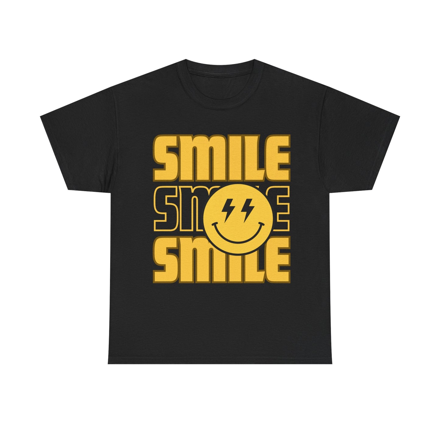 Smile Power Unisex Heavy Cotton Tee, Fun Graphic Tee, Casual Wear, Gift for Friends, Motivational Shirt, Summer Fashion