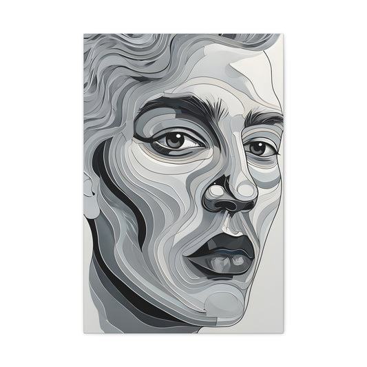 Abstract Portrait Canvas Art, Modern Wall Decor, Home Aesthetic, Gift for Art Lovers, Mixed Media Painting