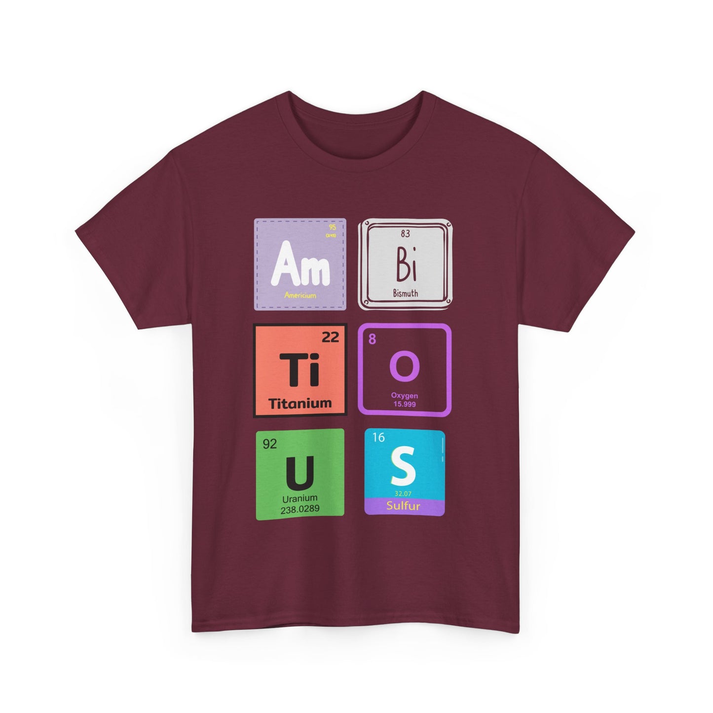 Chemistry Elements Tee spells out Ambitious- Funny Science Graphic T-Shirt, Gift for STEM Lovers, Classroom Apparel, Science Lovers Gift,