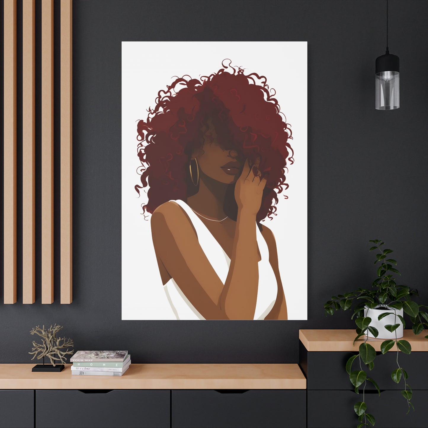 Stylish Canvas Wall Art - Chic Black Woman Print, Home Decor, Gift for Her, Boho Design, Women's Empowerment Art