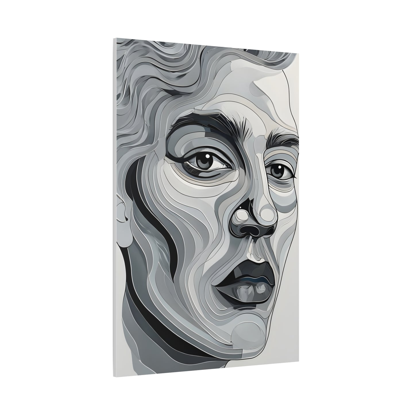 Abstract Portrait Canvas Art, Modern Wall Decor, Home Aesthetic, Gift for Art Lovers, Mixed Media Painting