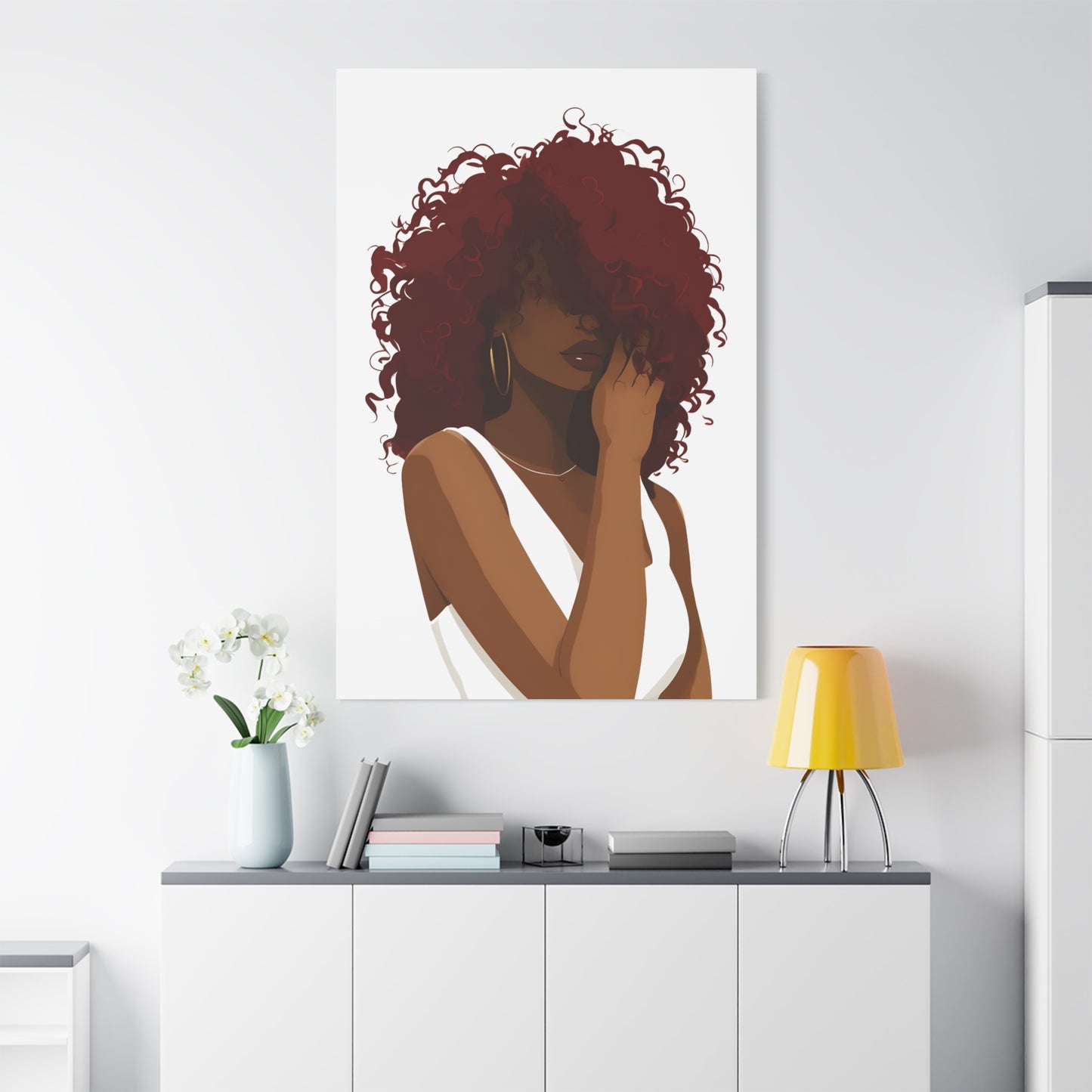 Stylish Canvas Wall Art - Chic Black Woman Print, Home Decor, Gift for Her, Boho Design, Women's Empowerment Art