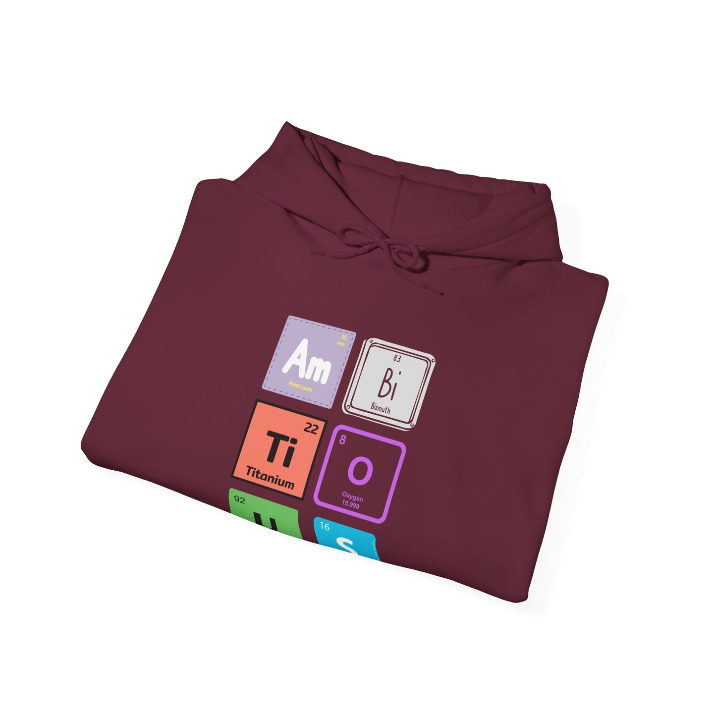 Atomic Elements spelling out Ambitious- Unisex Hoodie | Chemistry Lovers Gift | Cute Science Sweatshirt | Science Teacher Apparel- Tech Vibe