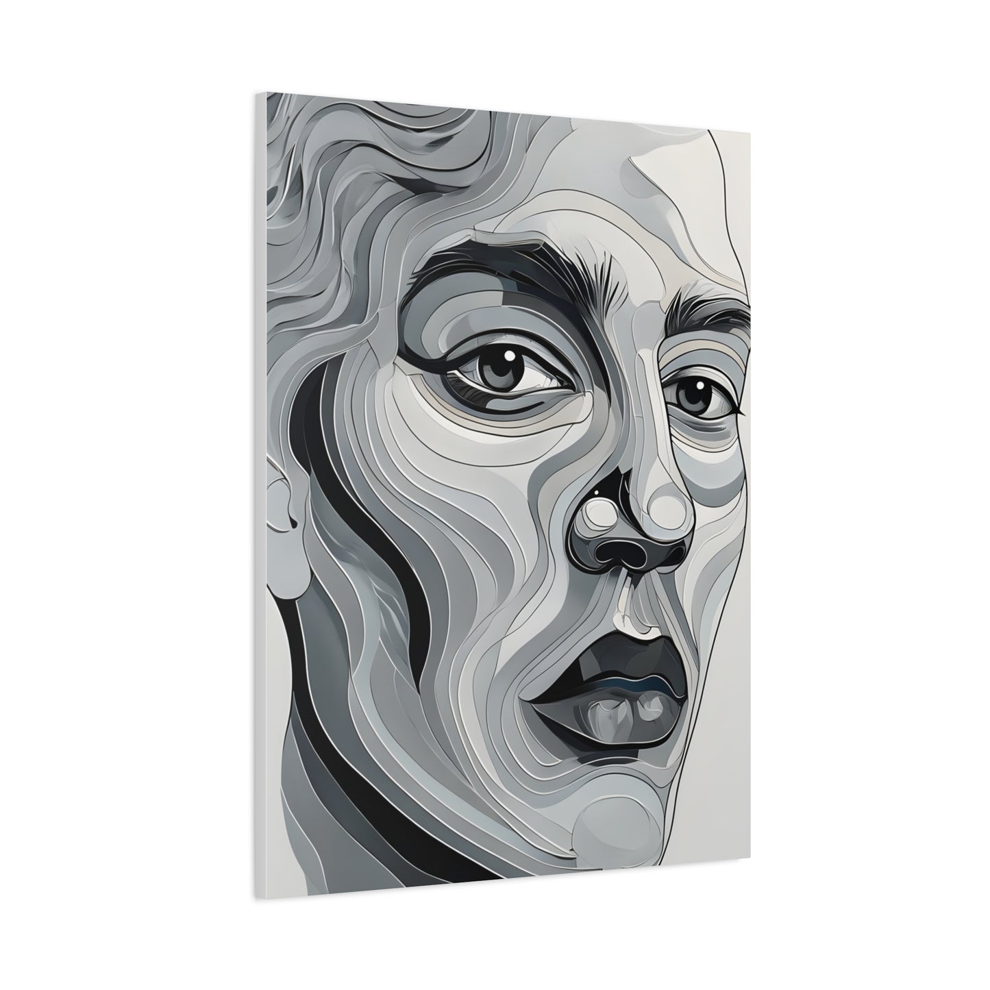 Abstract Portrait Canvas Art, Modern Wall Decor, Home Aesthetic, Gift for Art Lovers, Mixed Media Painting