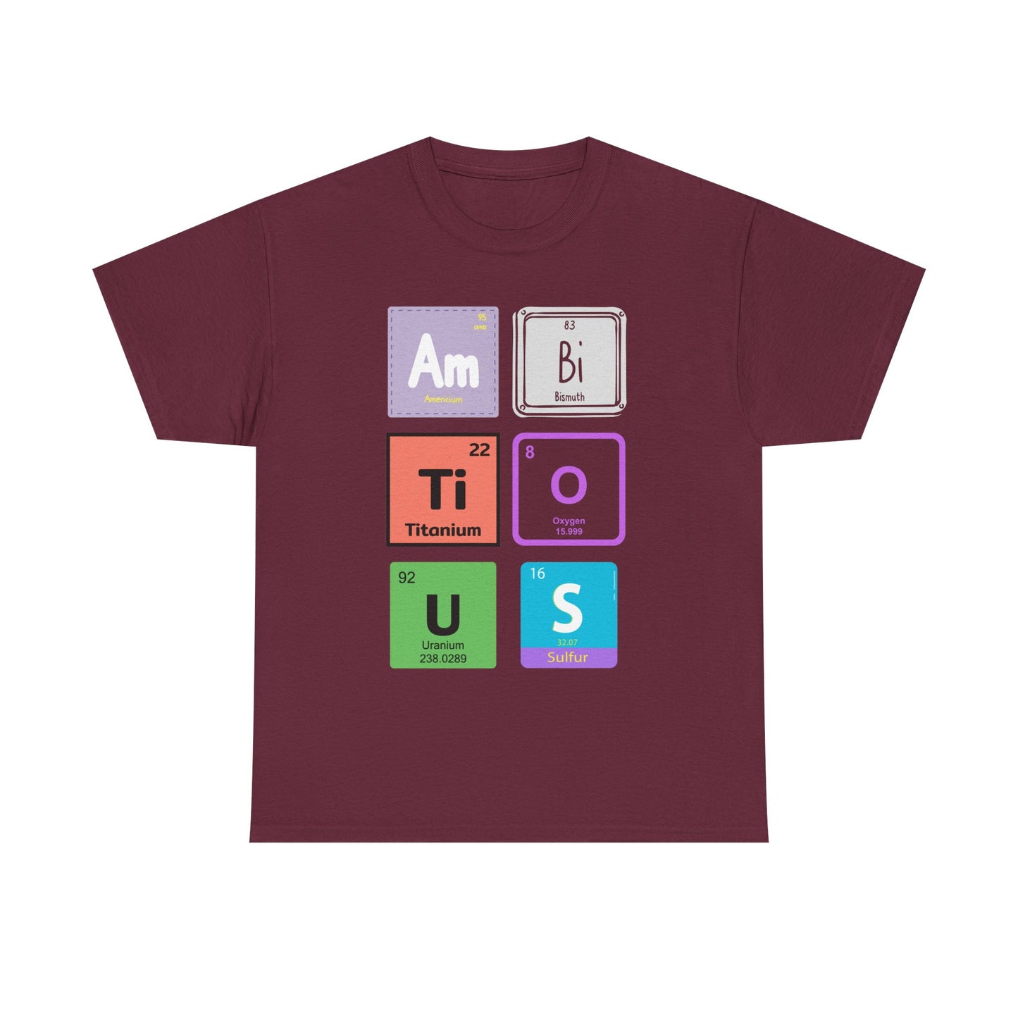 Chemistry Elements Tee spells out Ambitious- Funny Science Graphic T-Shirt, Gift for STEM Lovers, Classroom Apparel, Science Lovers Gift,