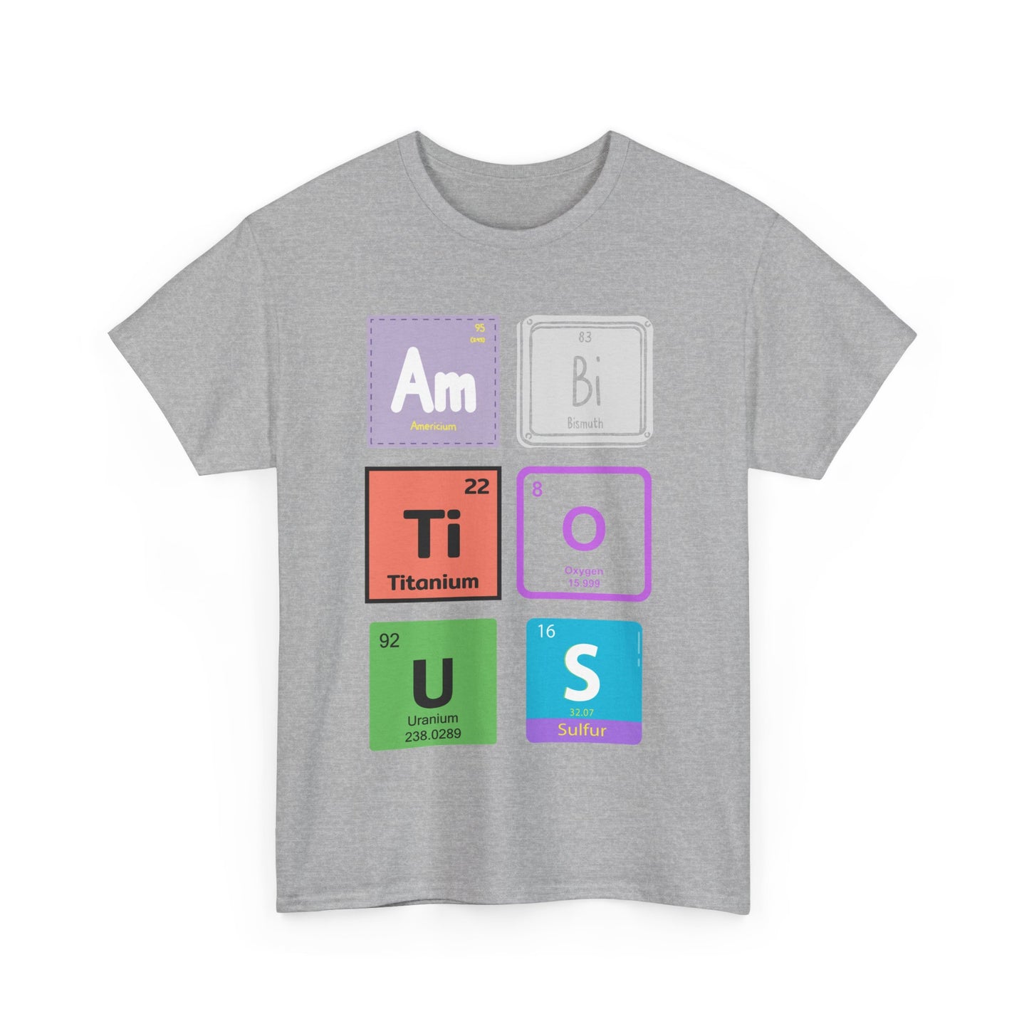 Chemistry Elements Tee spells out Ambitious- Funny Science Graphic T-Shirt, Gift for STEM Lovers, Classroom Apparel, Science Lovers Gift,