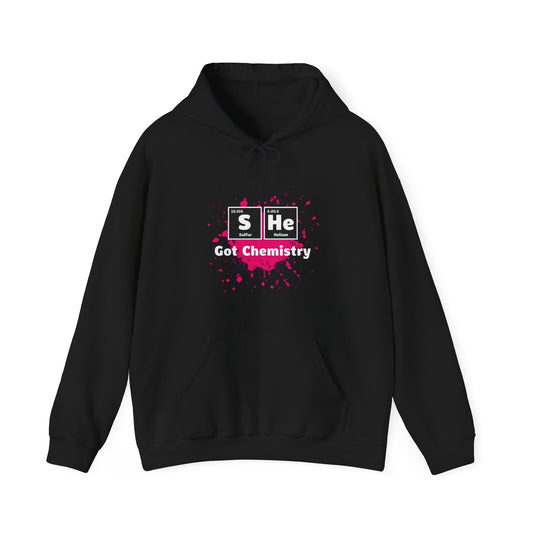 Science Apparel Hoodie - "She Got Chemistry" Unisex Heavy Blend™ Sweatshirt, Gift for Chemists, Teacher, Science Lover, Birthday,