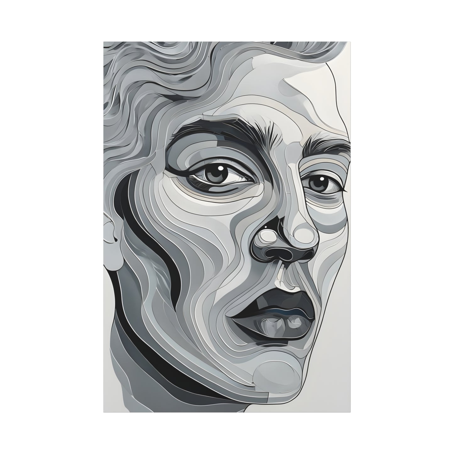 Abstract Portrait Canvas Art, Modern Wall Decor, Home Aesthetic, Gift for Art Lovers, Mixed Media Painting