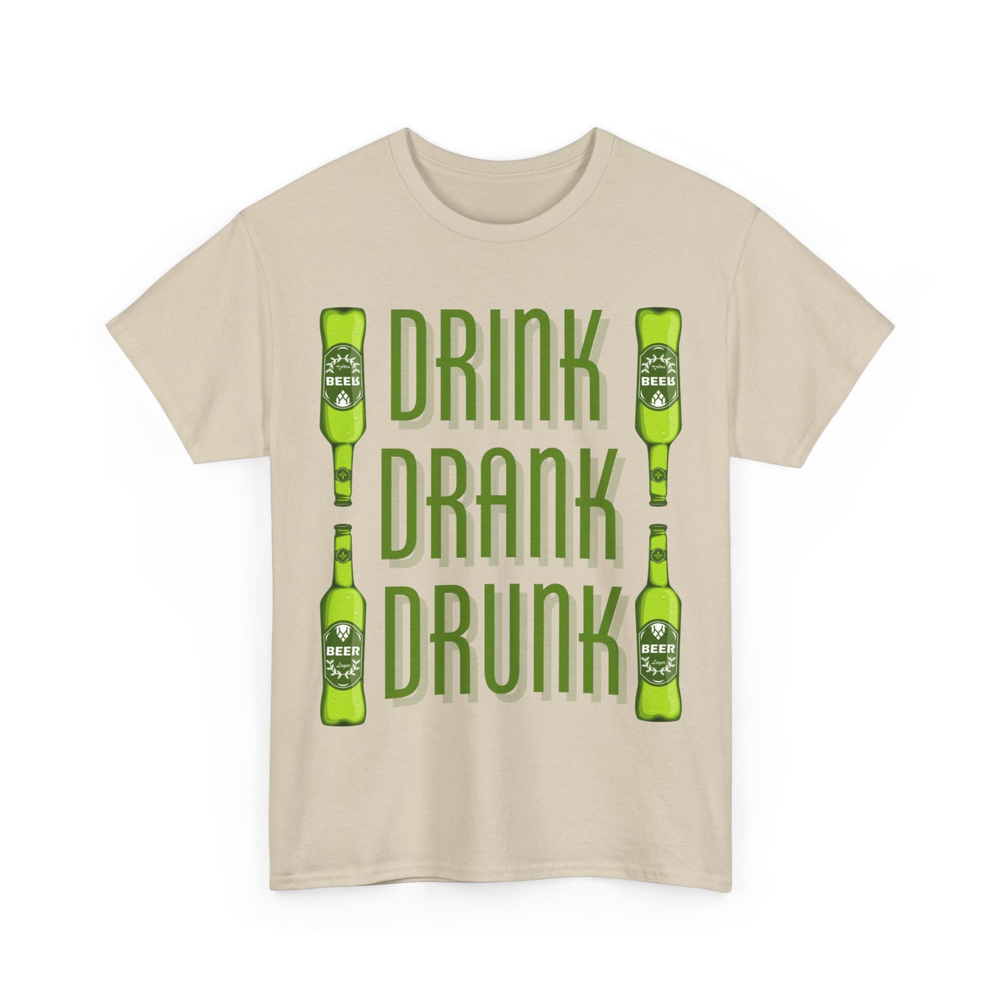 Funny Drink Drank Drunk Unisex Heavy Cotton Tee, Perfect for Parties, Humor Gift, Bartender Shirt, Beer Lover's Apparel, Casual Wear