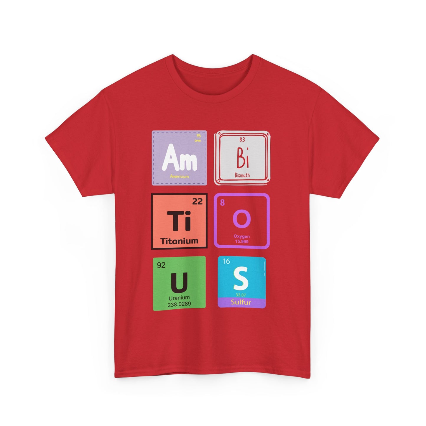 Chemistry Elements Tee spells out Ambitious- Funny Science Graphic T-Shirt, Gift for STEM Lovers, Classroom Apparel, Science Lovers Gift,