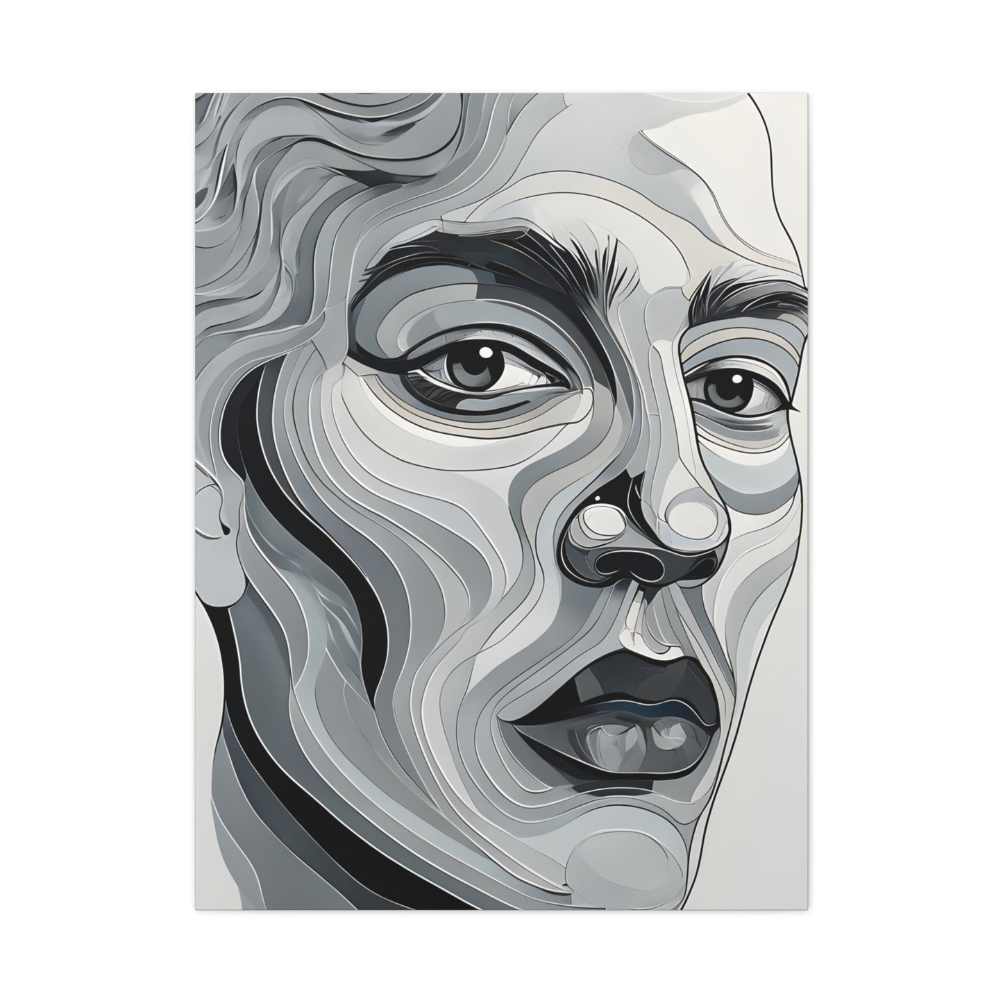 Abstract Portrait Canvas Art, Modern Wall Decor, Home Aesthetic, Gift for Art Lovers, Mixed Media Painting