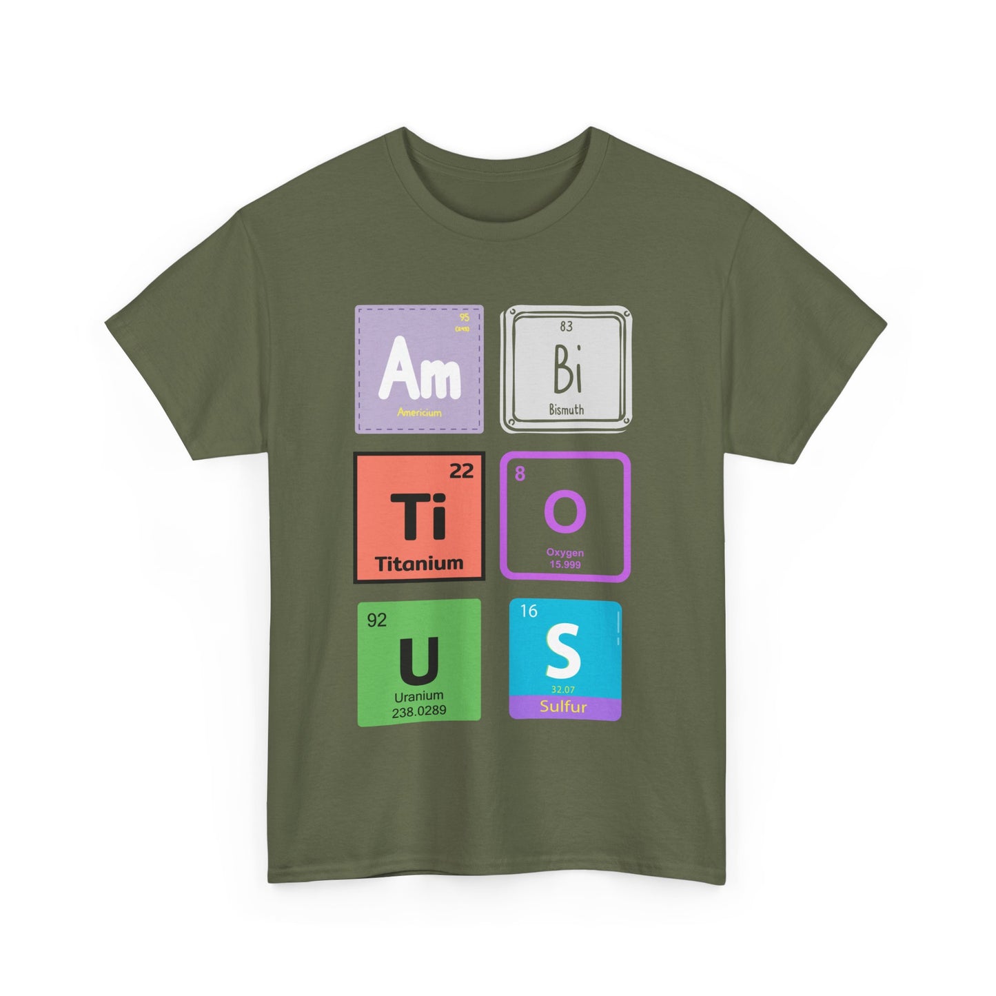 Chemistry Elements Tee spells out Ambitious- Funny Science Graphic T-Shirt, Gift for STEM Lovers, Classroom Apparel, Science Lovers Gift,