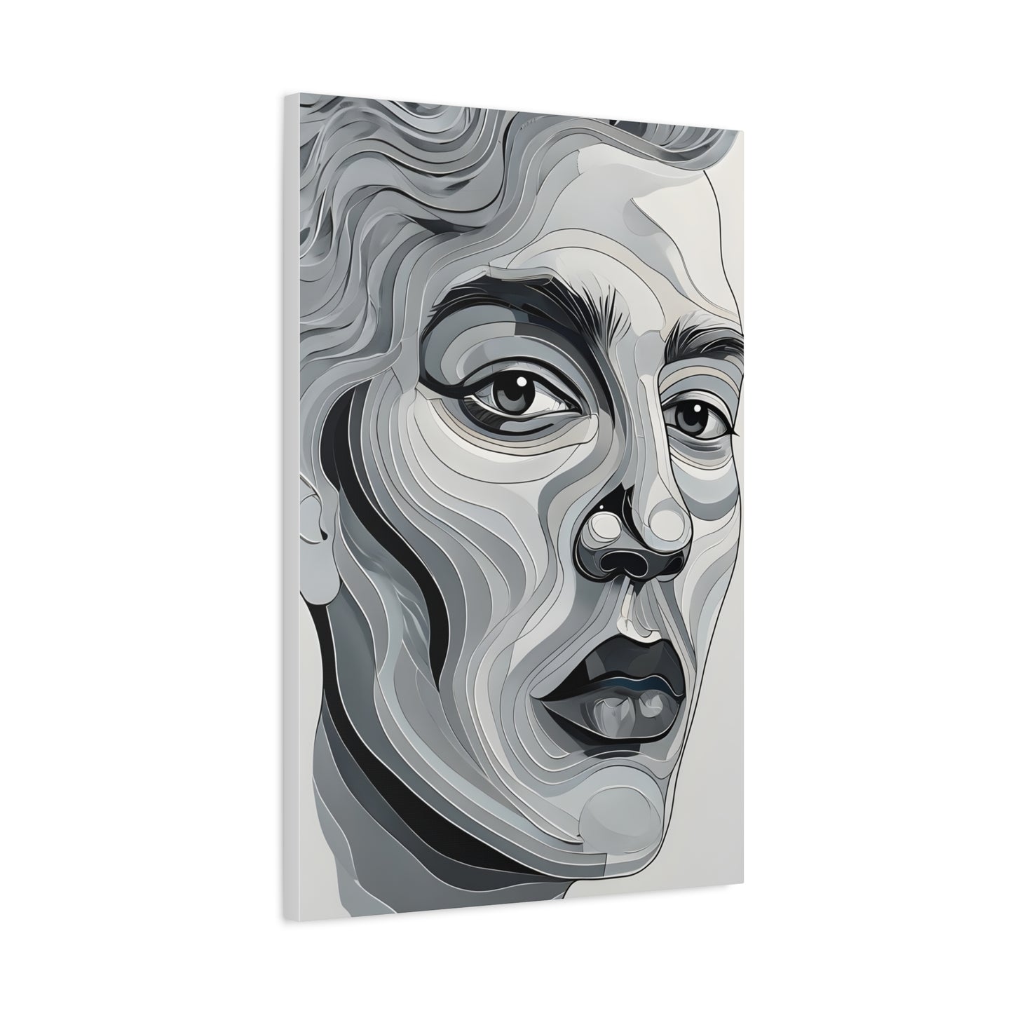 Abstract Portrait Canvas Art, Modern Wall Decor, Home Aesthetic, Gift for Art Lovers, Mixed Media Painting