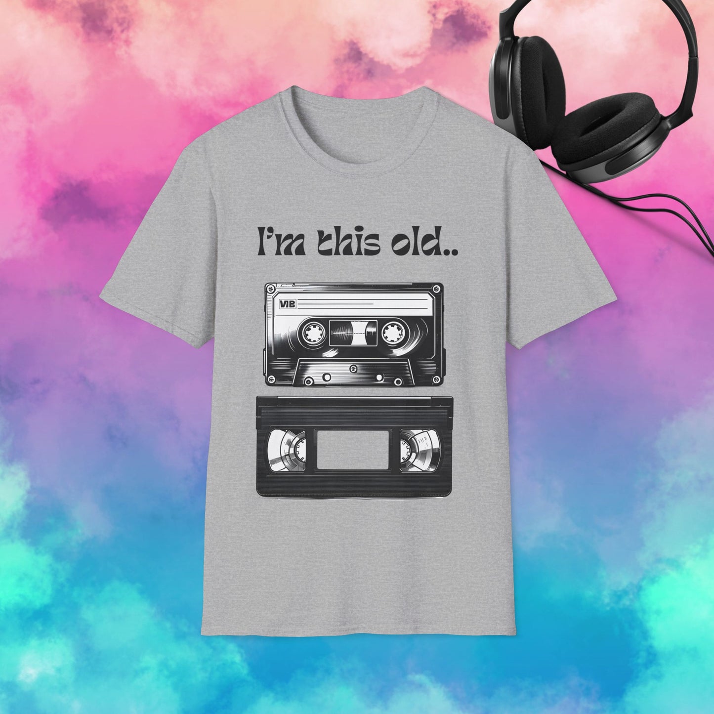 Retro Inspired Unisex T-Shirt - "I'm This Old" Nostalgic Tee for Music Lovers, Vintage Style Gift, Casual Wear, Birthday Present, Humor