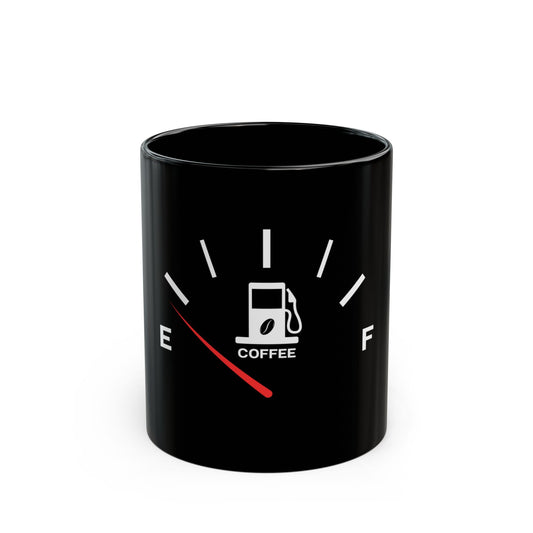Fuel Your Coffee Black Mug - Funny Coffee Lover Gift, Perfect for Busy Mornings, Ideal for Birthdays, Relaxation, Office