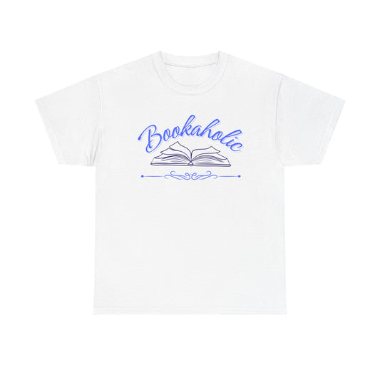 Bookaholic Unisex Heavy Cotton Tee, Perfect Gift for Book Lovers, Reading Enthusiasts, Cozy Casual Wear for Library Days