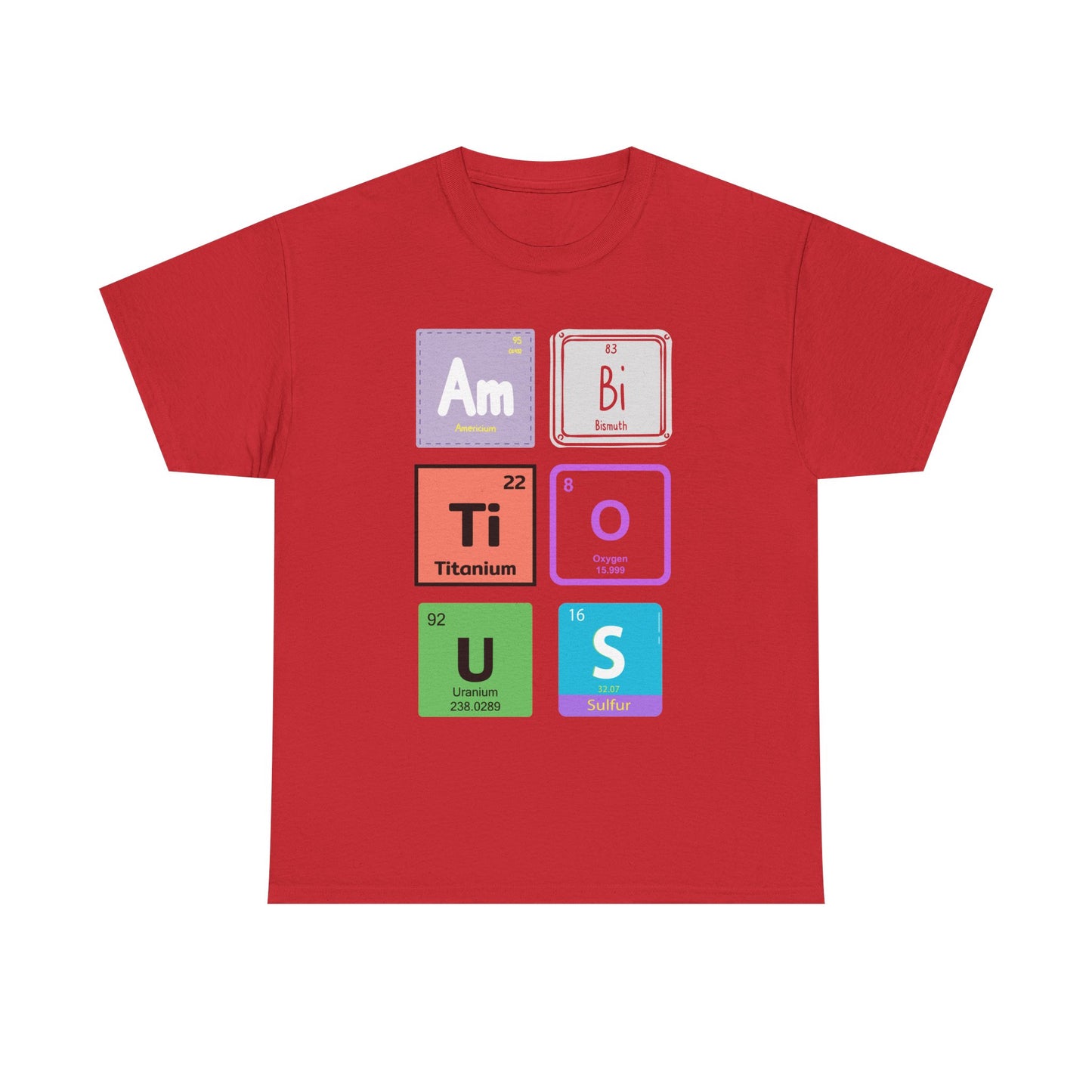 Chemistry Elements Tee spells out Ambitious- Funny Science Graphic T-Shirt, Gift for STEM Lovers, Classroom Apparel, Science Lovers Gift,