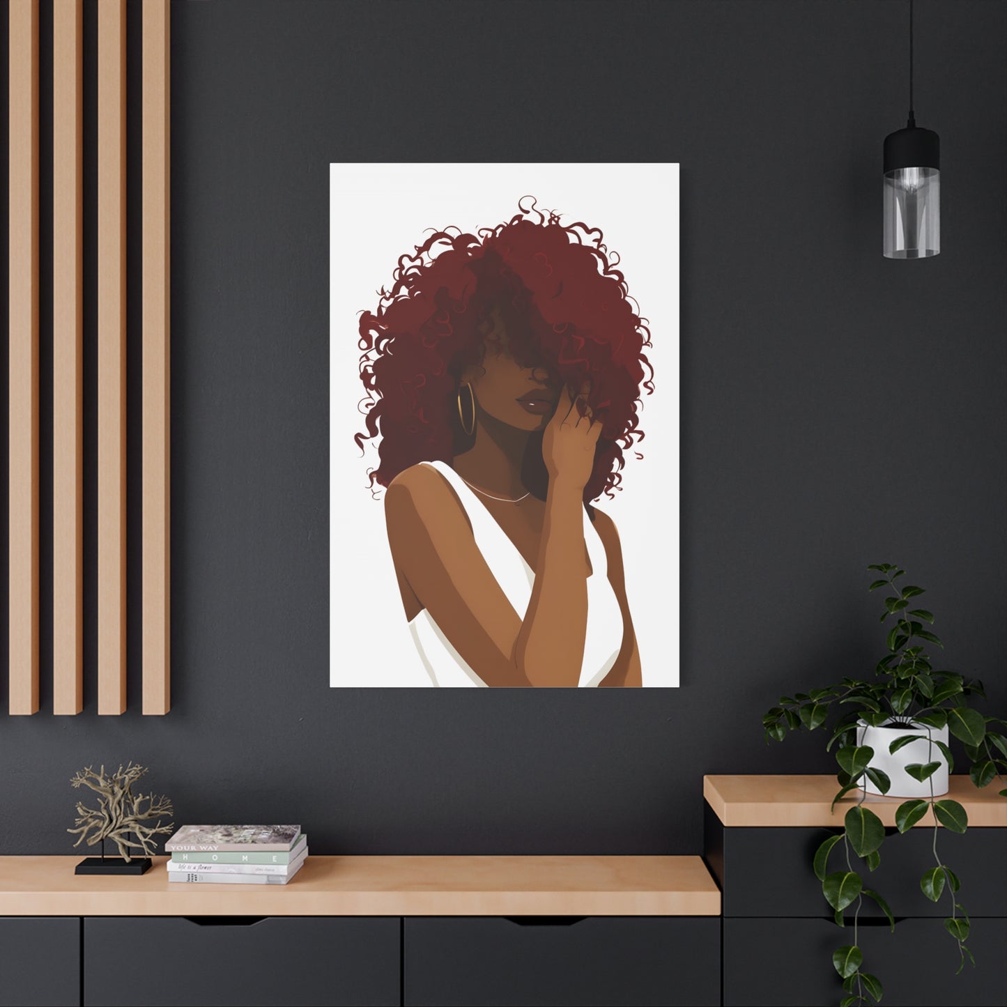 Stylish Canvas Wall Art - Chic Black Woman Print, Home Decor, Gift for Her, Boho Design, Women's Empowerment Art